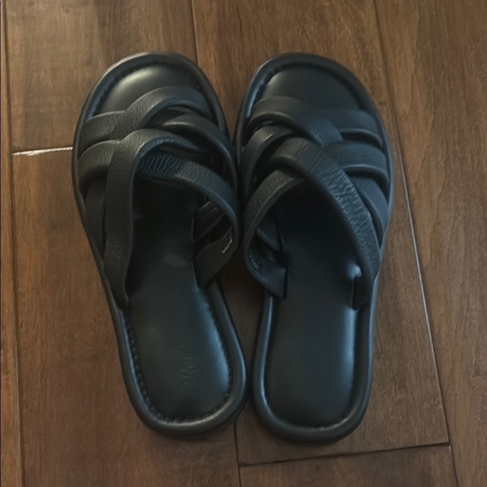 Madewell Black Leather Sandals, women’s 7, wore once